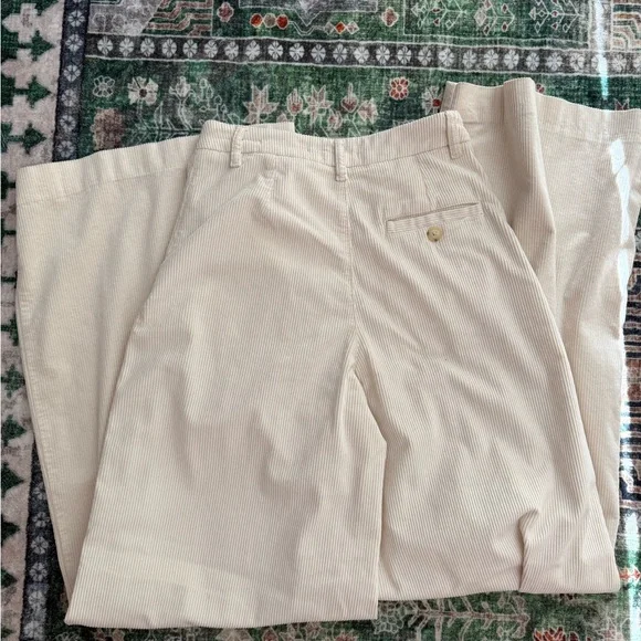 Anthropologie Maeve Cream Wide-Leg Avery Trouser Corduroy Tall - Picture 4 of 11